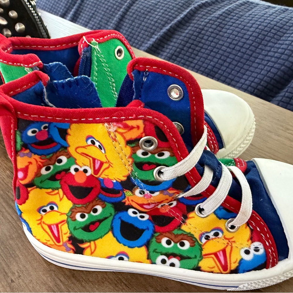 Colorful Character Kids High-Top Sneakers